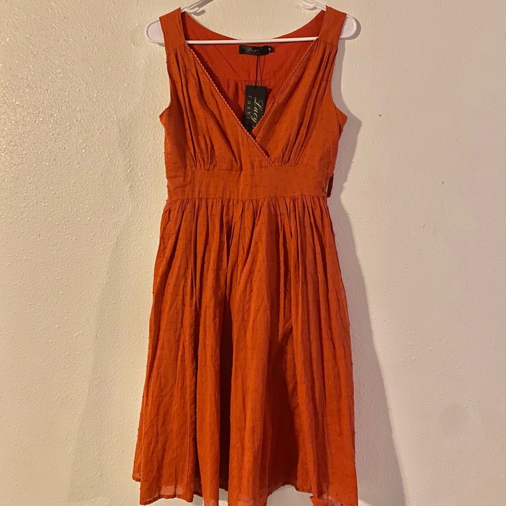Lucy’s Fashion Burnt Orange Sun Dress